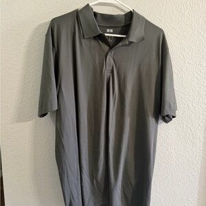 Uniqlo Men's Charcoal Polo Shirt